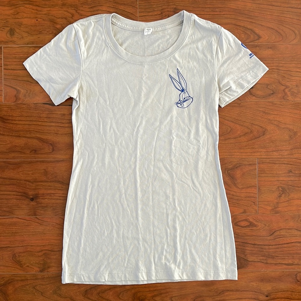 Warner Brothers Gray Bugs Bunny Graphic Tee Shirt Top